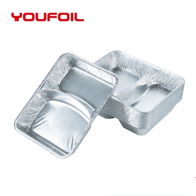 satın al Paket Servis Tek Kullanımlık Alüminyum Folyo Kap 2 Bölmeli Folyo Kap online manufacture