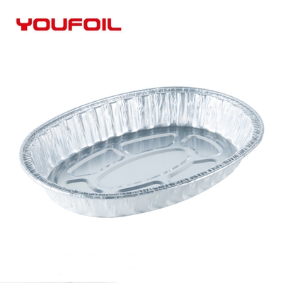satın al 3003 Tek kullanımlık alüminyum folyo tepsisi oval kızartma özelleştirilmiş logo online manufacture