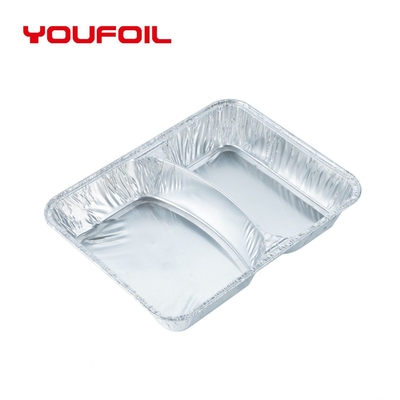 satın al Geri Dönüşümlü Sağlıklı 2 Bölmeli Tek Kullanımlık Alüminyum Folyo Kap Catering İçin online manufacture