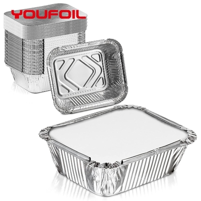 satın al Temiz yüzey zehirli olmayan tek kullanımlık alüminyum folyo tepsisi kapaklı 1 lb folyo tava online manufacture