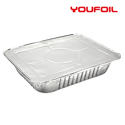 satın al Delinmeye Dayanıklı Dikdörtgen Alüminyum Folyo Kap Yarım Boy Tava ve Kapak online manufacture