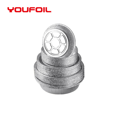 satın al Mikrodalgaya Uygun Yuvarlak Alüminyum Folyo Kap Tek Kullanımlık Alüminyum Folyo Tepsi Piknik İçin online manufacture