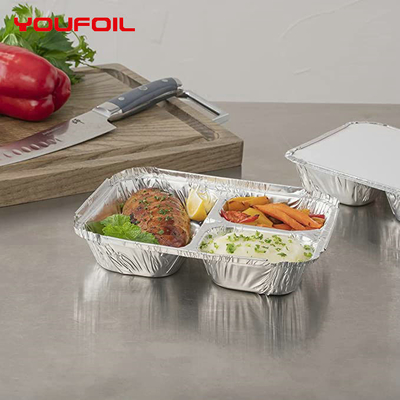 satın al Çok Bölmeli Paket Servis Tek Kullanımlık Alüminyum Folyo Tepsi online manufacture