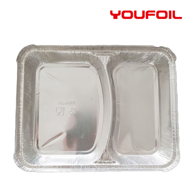 satın al 2 bölme Tek kullanımlık dikdörtgen alüminyum folyo konteyner çevre dostu uygun online manufacture