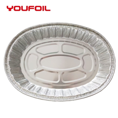 satın al 8006 Tek kullanımlık oval alüminyum tepsisi plastik kapağı olan yemek pişirme tava online manufacture