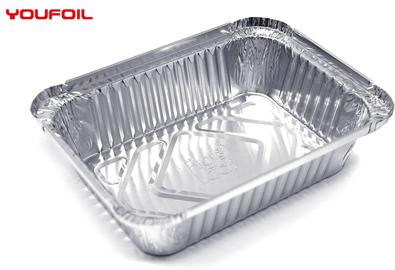 satın al Geri Dönüşümlü Alüminyum Folyo Gıda Kabı Dikdörtgen Alüminyum Tepsi OEM online manufacture