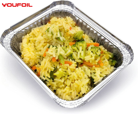 satın al Geri dönüştürülebilir dikdörtgen alüminyum folyo Tek kullanımlık gıda konteynerleri Havacılık Catering online manufacture