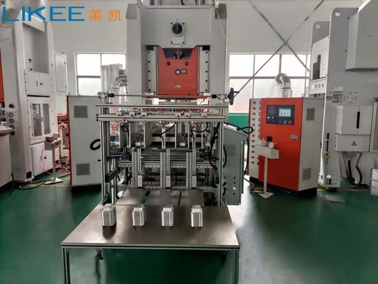 satın al Özelleştirilmiş 4 boşluk 30 ~ 75 vuruş / dakikada 80TON Alüminyum folyo konteyner yapma makinesi online manufacture