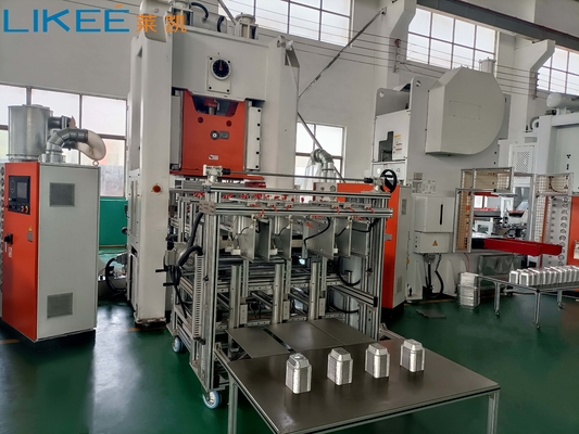 satın al Özelleştirilmiş 4 boşluk 30 ~ 75 vuruş / dakikada 80TON Alüminyum folyo konteyner yapma makinesi online manufacture