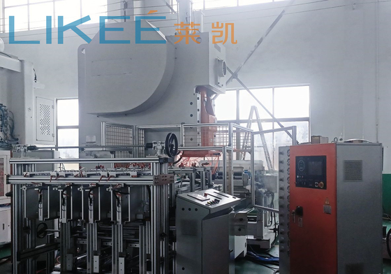 satın al 18.5KW 3-4 Gözlü Solenoid Valfli Alüminyum Folyo Kap Konteyner Üretim Hattı, Saatte 12000 Adet Kapasiteli online manufacture