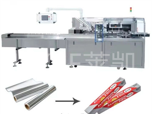 Kalite  1500kg Automatic Cartoning Machine For Small Foil Roll Packing 30-60 Boxes/min Fabrika