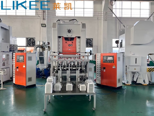 satın al 3 Hatlı İstifleyici T63 3 Hazneli Kap Yapma Makinesi İle Alüminyum Folyo Kap Makinesi online manufacture