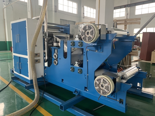 Gıda ambalajı V şeklinde katlanmış 27kw verimlilik otomatik alüminyum popout folyo katlama makinesi