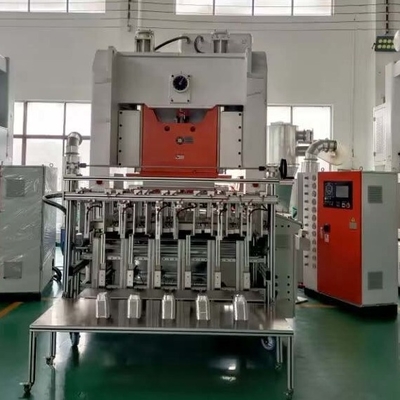 Elektrikli Ayarlanabilir Besleyici Alüminyum Folyo Kap Yapma Makinesi 4~5 Kalıp 12000 adet/saat