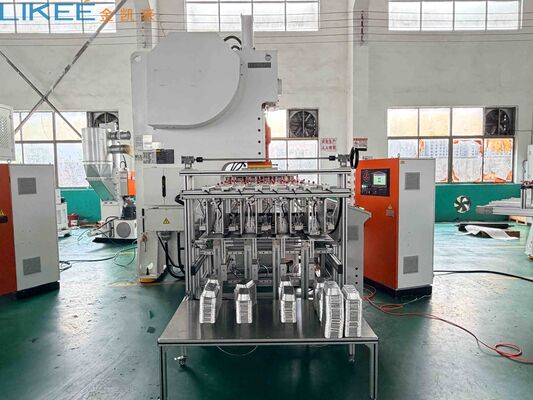 Disposable Aluminium Food Container Machine with 3 Cavity Mould and 35-70 Strokes Per Minute in C Frame Structure